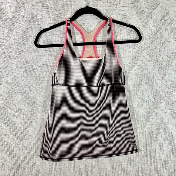 Lululemon striped racerback shelf bra tank size 8 - Picture 1 of 4